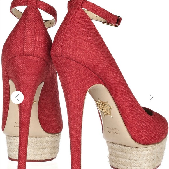 Charlotte Olympia Dolores - Red Woven Pump 6.5 NIB - Picture 4 of 9